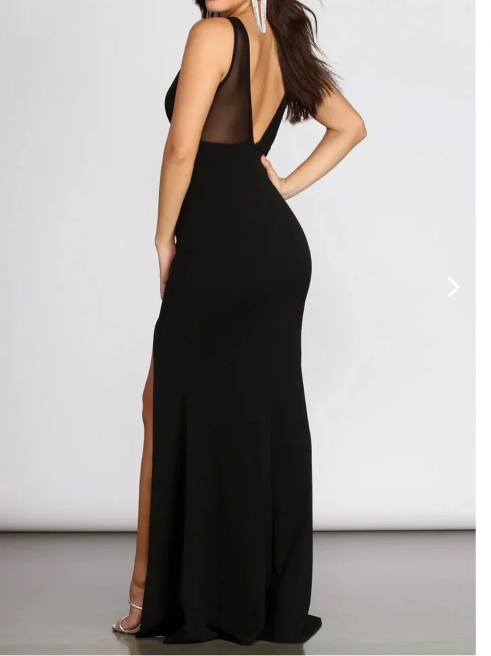 Windsor Romantic Black Mermaid Dress With Slit Women’s Size Small - Picture 2 of 11